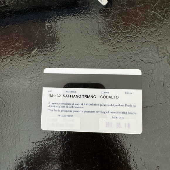 . Prada Long Saffiano Leather Triangle Wallet in Cobalt Blue - Picture 15 of 16